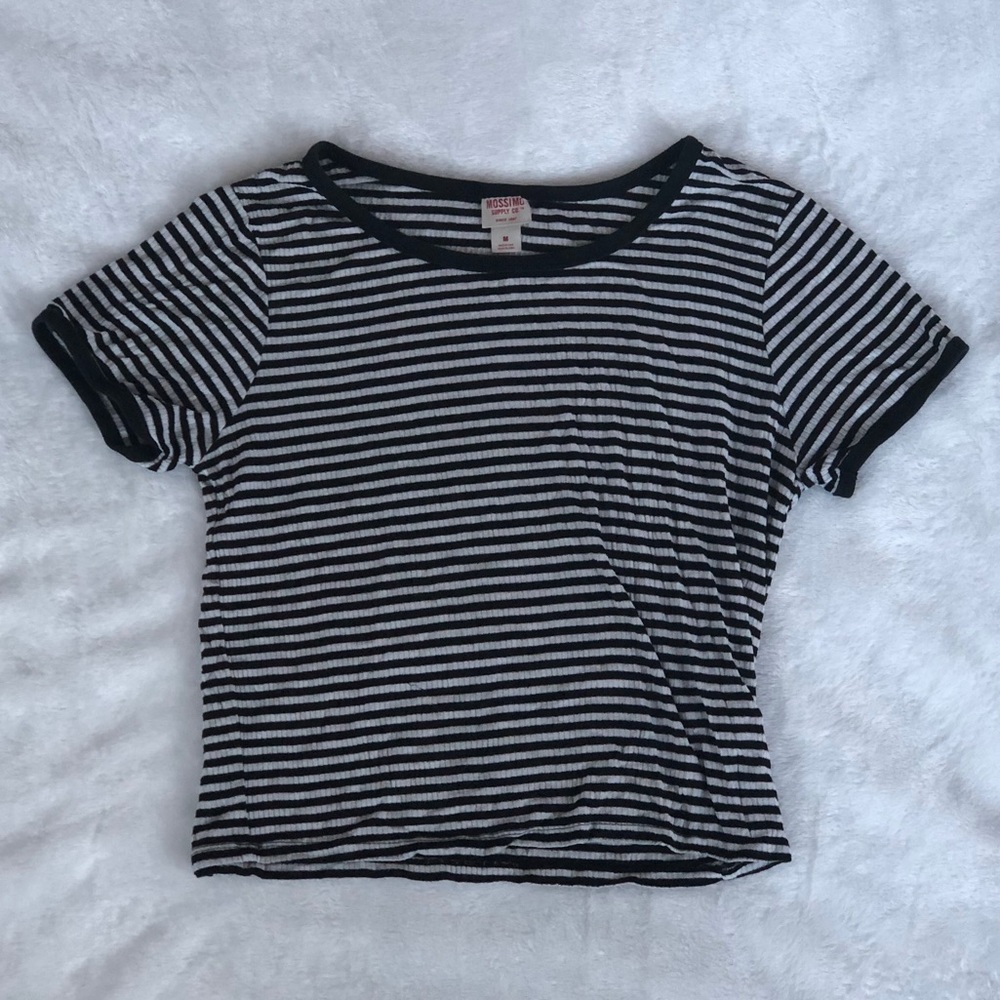 Mossimo Black-and-White Striped Crop Top